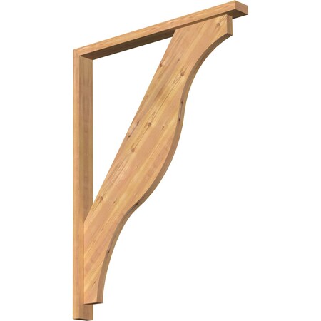 Ekena Millwork Funston Block Smooth Bracket w/ Offset Brace, Western Red Cedar, 3 1/2"W x 36"D x 48"H BKT0402X36X48FST05SWR